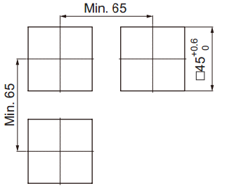 Kích thước lỗ khoét mặt tủ bộ định thời FX4S-1P4: