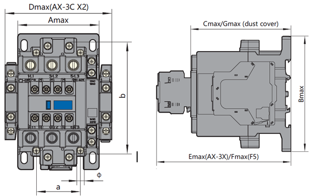 Kích thước NXC-100 220V 50/60Hz
