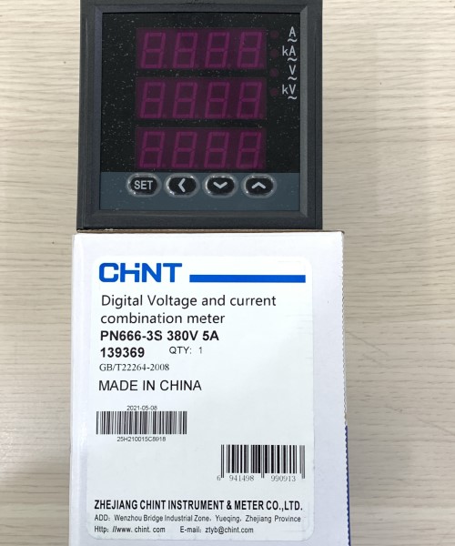 Đồng hồ V_A Chint 3P 380V LED PN666-3S 380V 5A