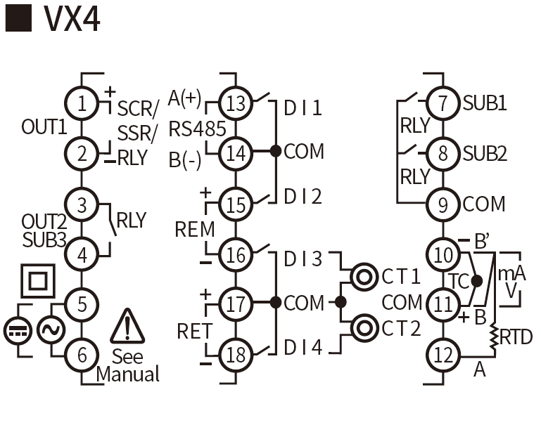 Sơ đồ đấu nối VX4-UMNA-A2CTR