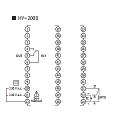 Sơ đồ đấu dây bộ điều khiển nhiệt độ Hanyoung HY2000-PKMNR-07