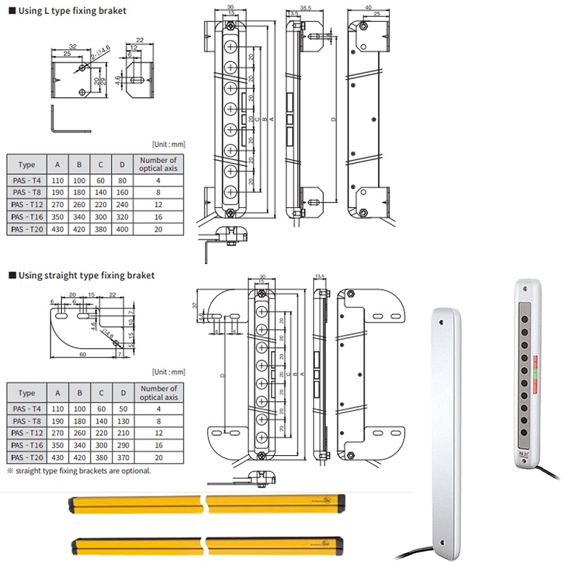 kích thước PAS20-T12NL