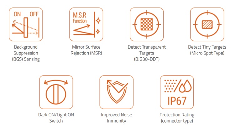 Advantages and features of optical sensor Autonics BJ Series