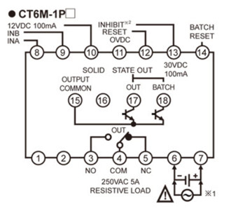 3)	Sơ đồ nối dây của bộ đếm / bộ định thời Autonics CT6M-1P4