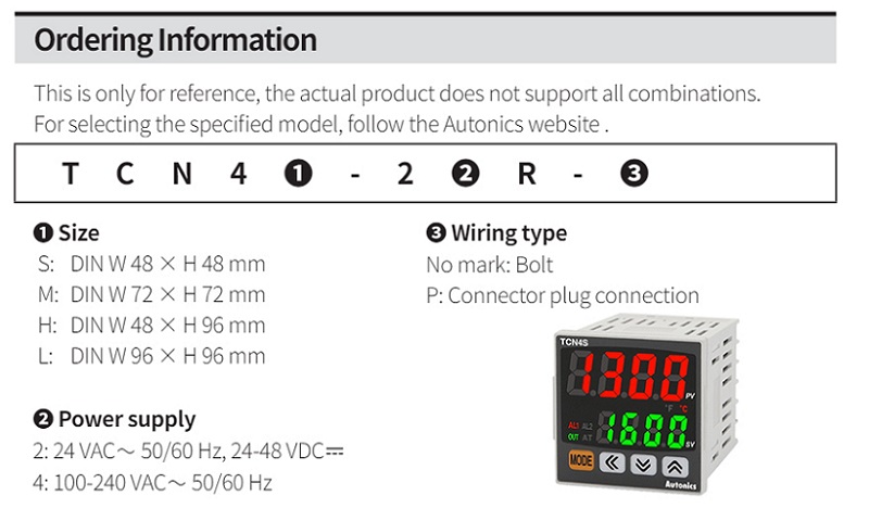 Bảng chọn mã TC4N series