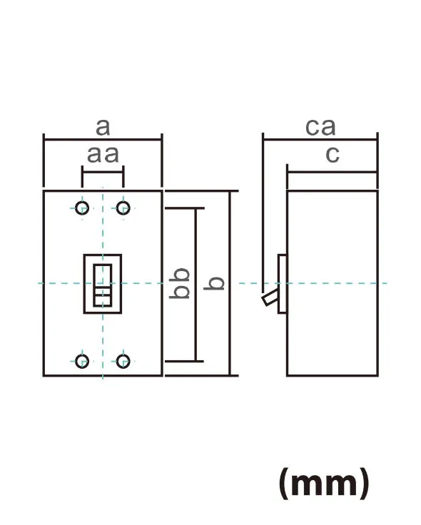 Kích thước của BM 100HBN 3P 60A 36kA