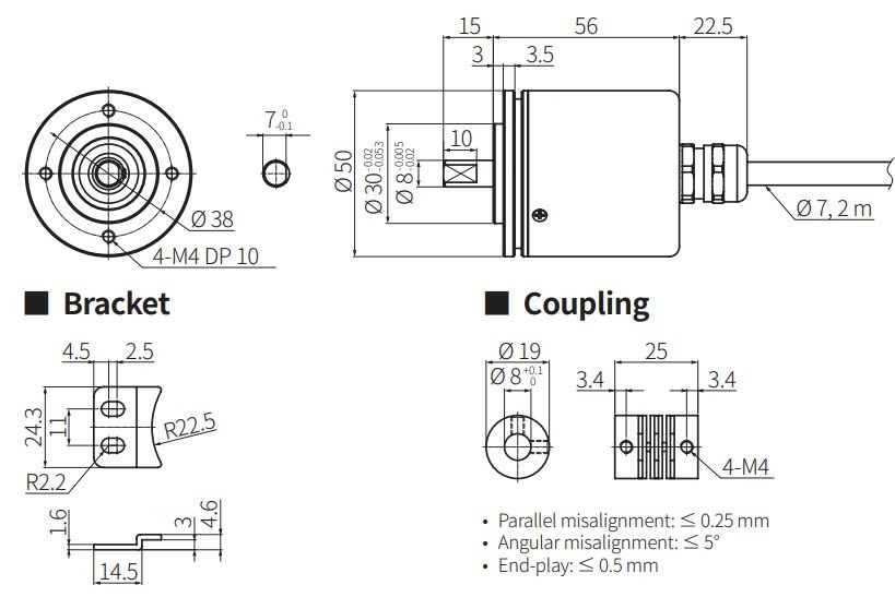 Kích thước của  EP50S8-1024-3F-P-24