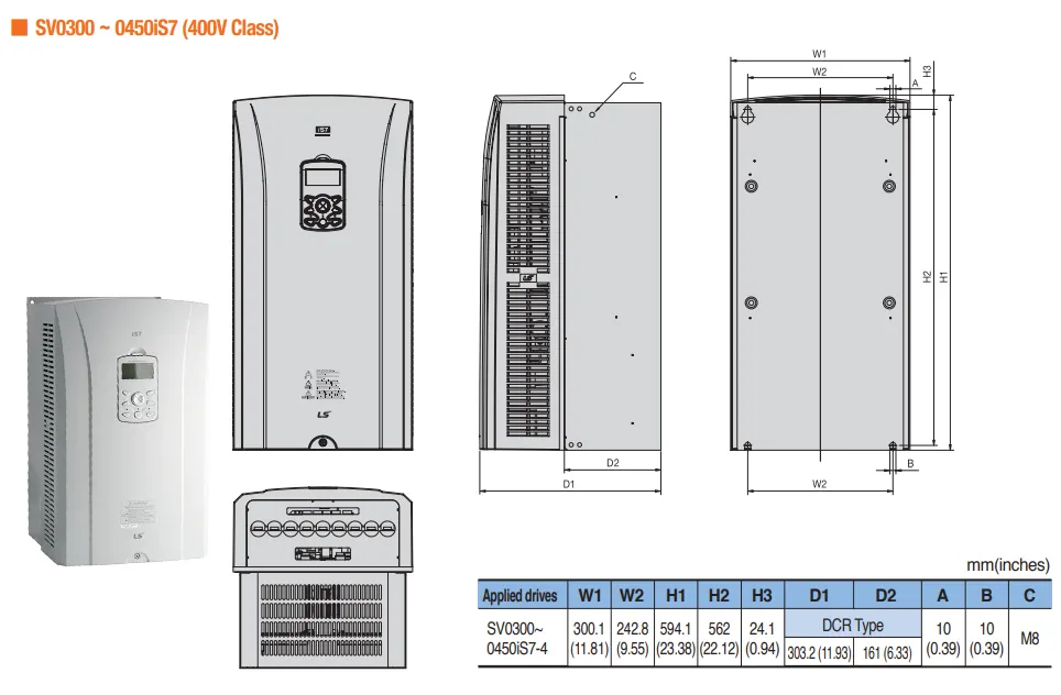 Kích thước của SV0300IS7-4NO