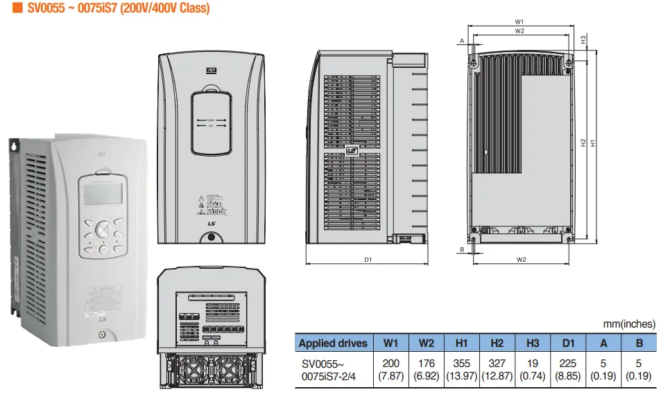 Kích thước của SV0055IS7-4NO