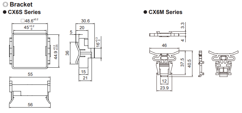Kích thước của bracket Bộ đếm - Counter CX series