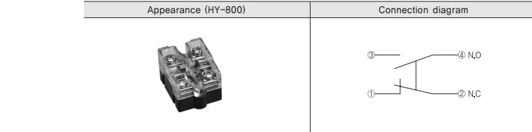 công tắc tích hợp và sơ đồ kết nối HY-L800 series