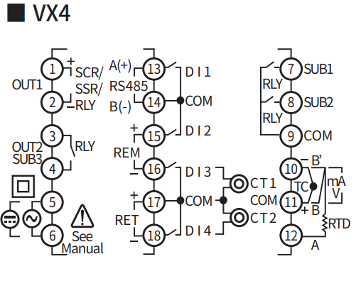 Sơ đồ đấu nối của VX4-UMNA-A1C