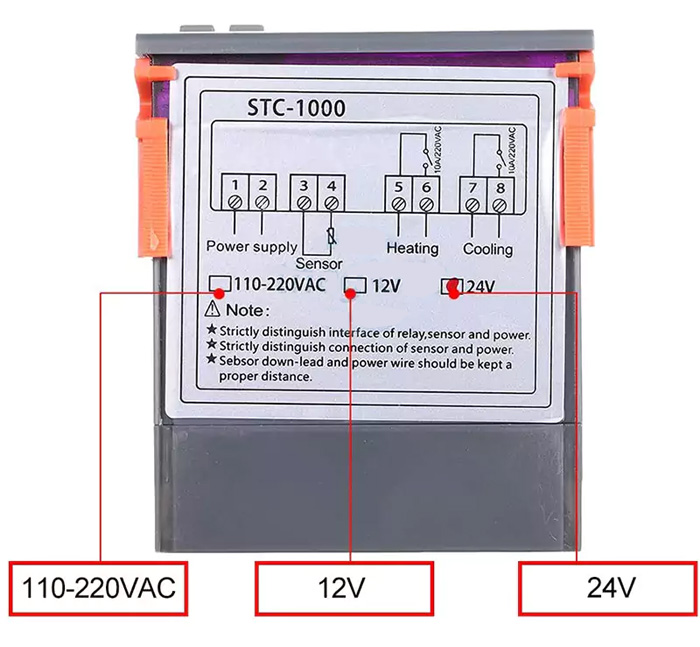 Nguồn cấp điện bộ điều khiển nhiệt độ STC-1000