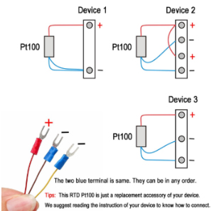 Sơ đồ đấu nối cảm biến nhiệt độ PT100 TW-N-PT-06-0.05-1/4