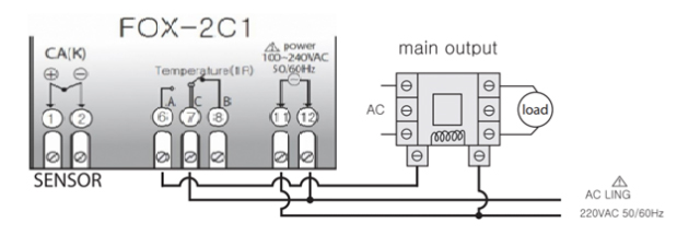 Sơ đồ kết nối bộ điều khiển nhiệt độ FOX-2C1