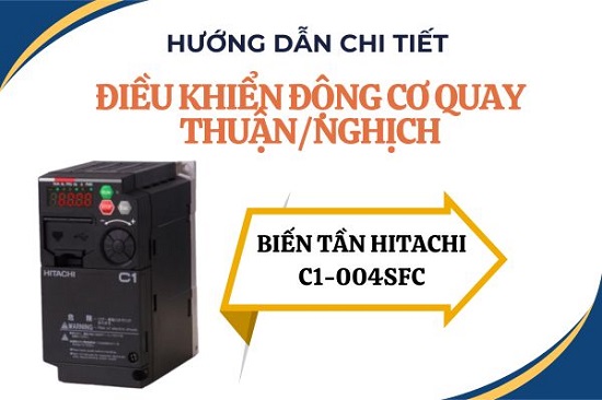 Details on how to control the motor to rotate forward/reverse with Hitachi C1-004SFC inverter