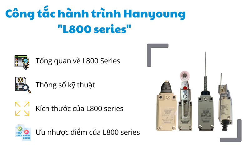 Thông số kỹ thuật của công tắc hành trình Hanyoung L800 series
